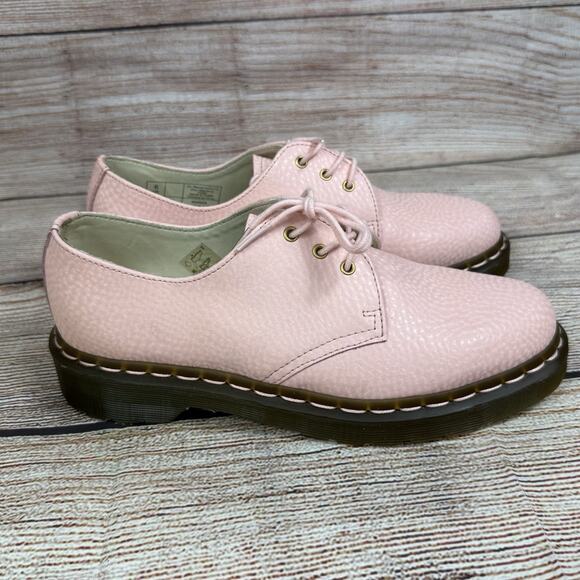NWOT Dr Martens 1461 Virginia Leather Oxford Shoes Size 8 Salmon Pink Air Wair - Picture 15 of 15